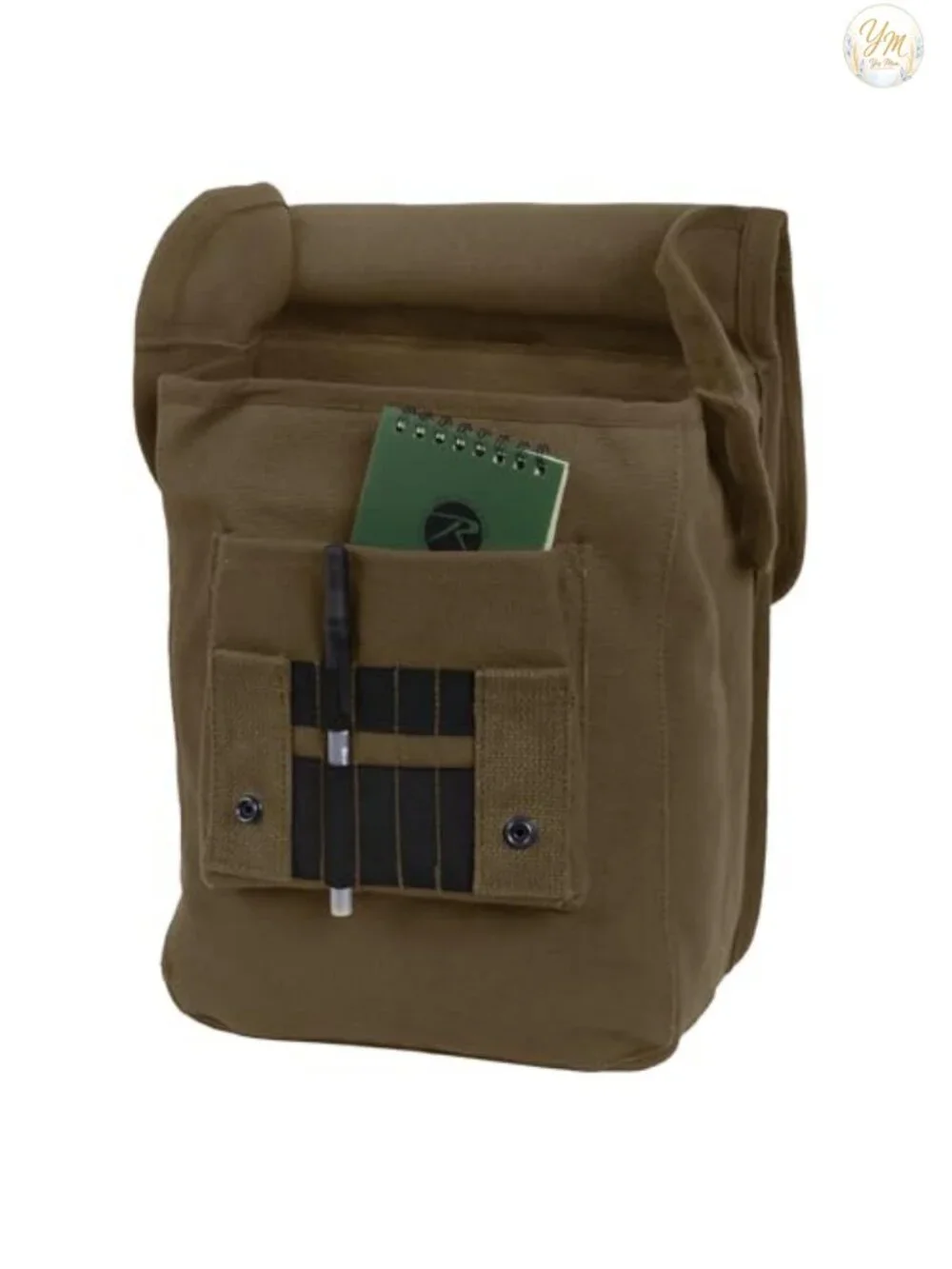 Canvas Map Case Shoulder Bag with Organizer Pocket Crossbody Adjustable Strap